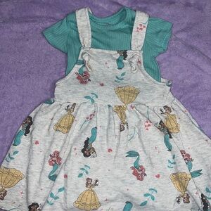 Disney toddler onesie and overall dress